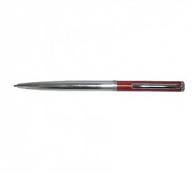 Ручка шариковая MC металлическая, поворотный механизм, метал. клип, серебристо/красный корпус